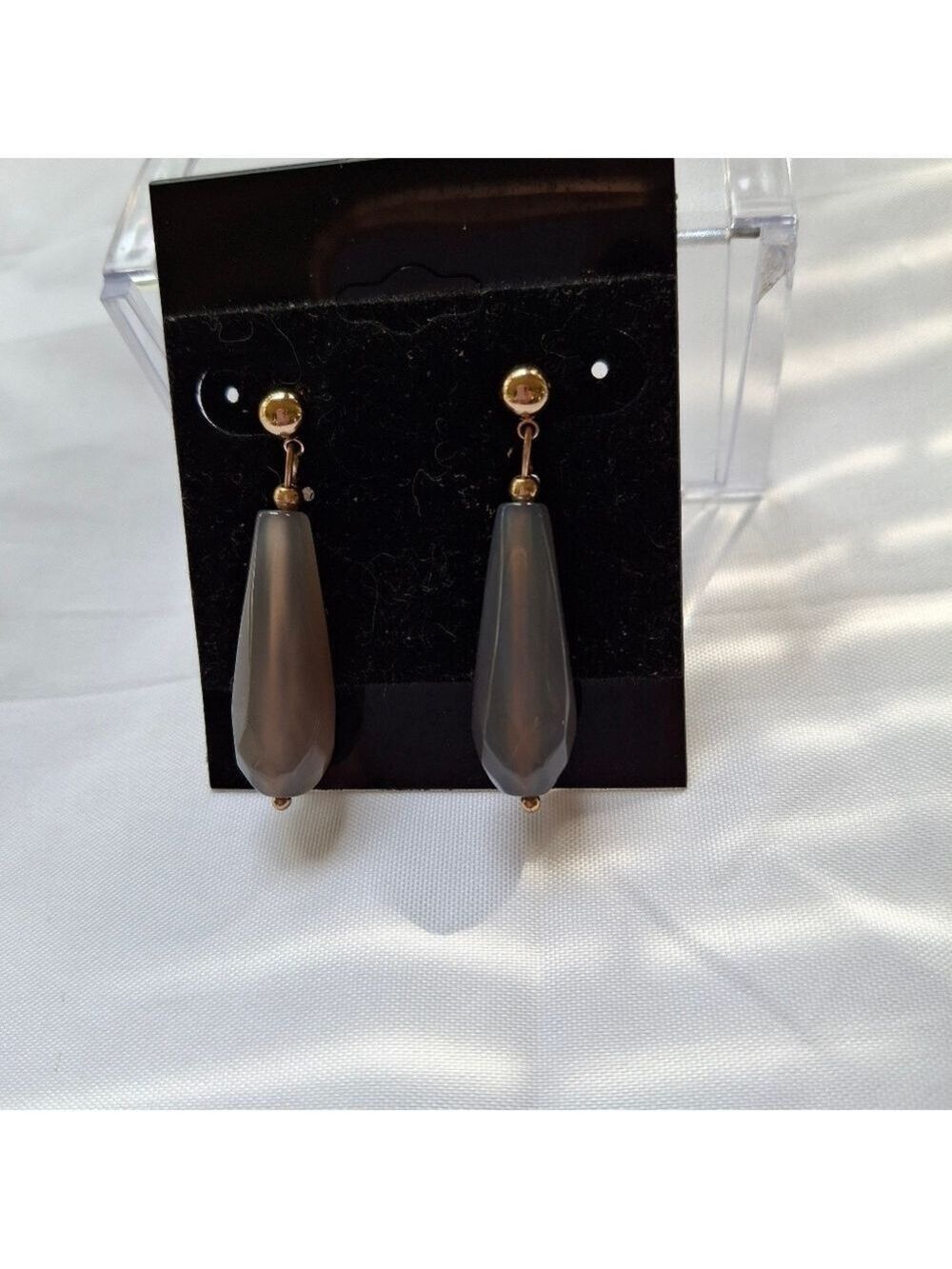 Amethyst teardrop postback earrings Genuine stone